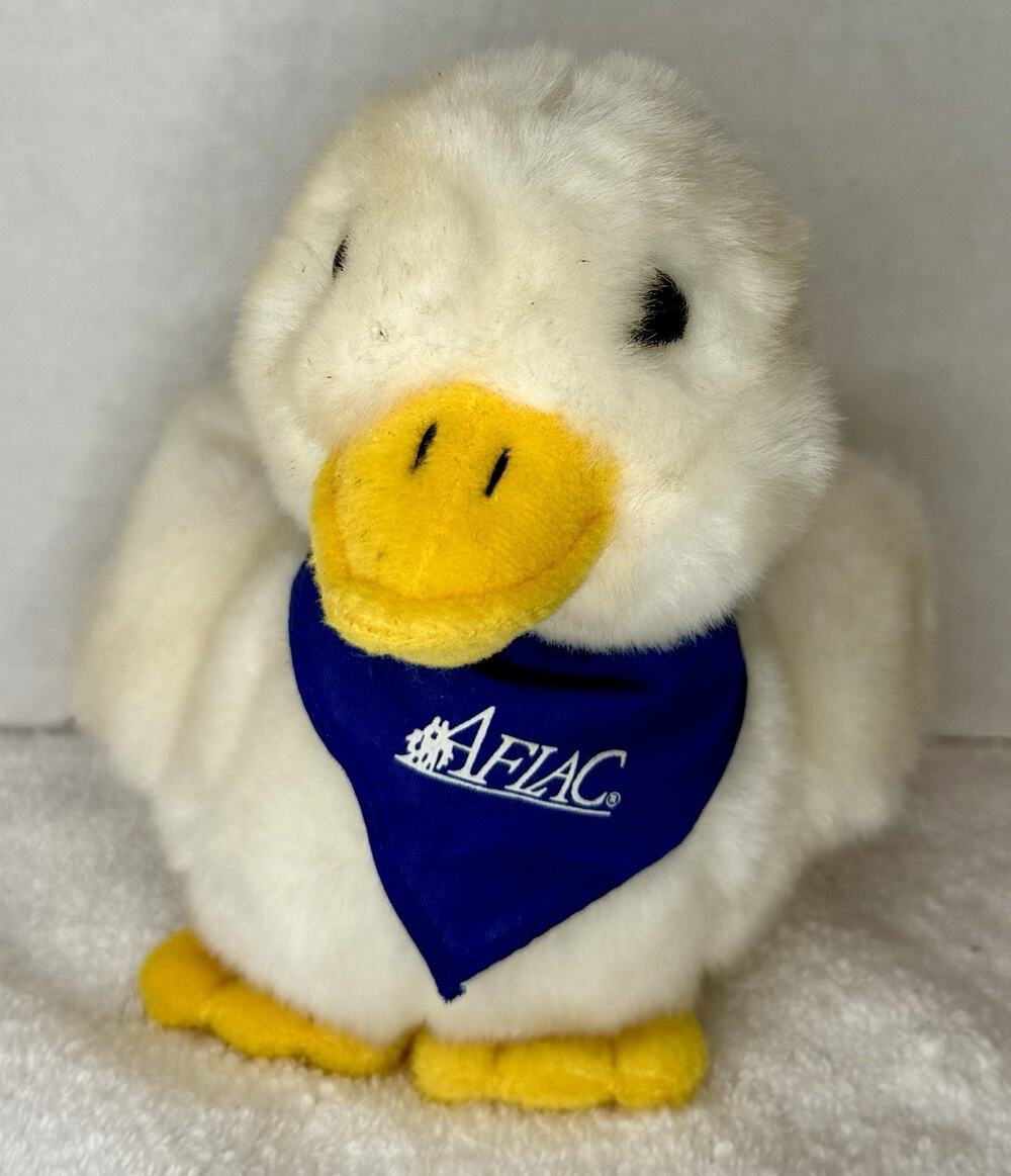 Aflac Plush Duck Stuffed Animal Toy Small 6” White w/Blue Scarf Cancer Center